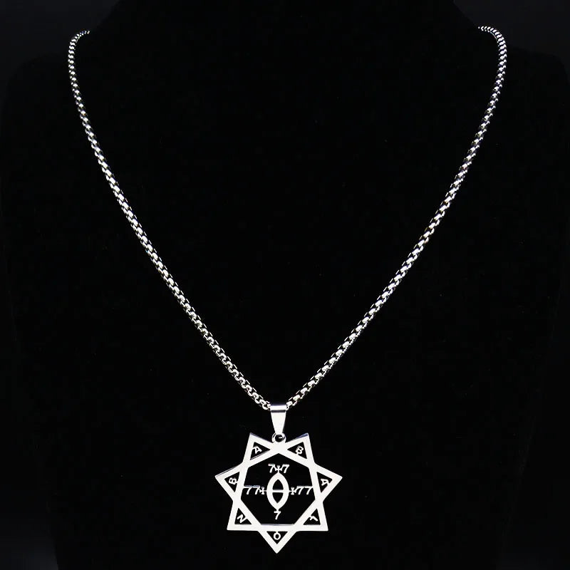 Silver Statement Pendant Necklace — Stainless Steel