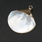 Natural Shell Penant Exquisite Pattern Sector Shape Shells Pendant Charms for Making DIY Women Jewerly Necklace Size