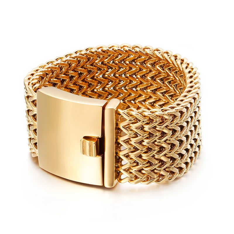 Mesh Link Bracelet, Multiple Widths — Stainless Steel
