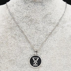 Sigil Lucifer Enamel Pendant Necklace — Stainless Steel