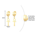 Cross Mini Huggie Hoop Earring — Stainless Steel