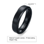 Vnox 5mm Tungsten Wedding Band for Men Women, Black Anti Scratch Carbide Tungsten Ring, Classic Simple Gentle Ring