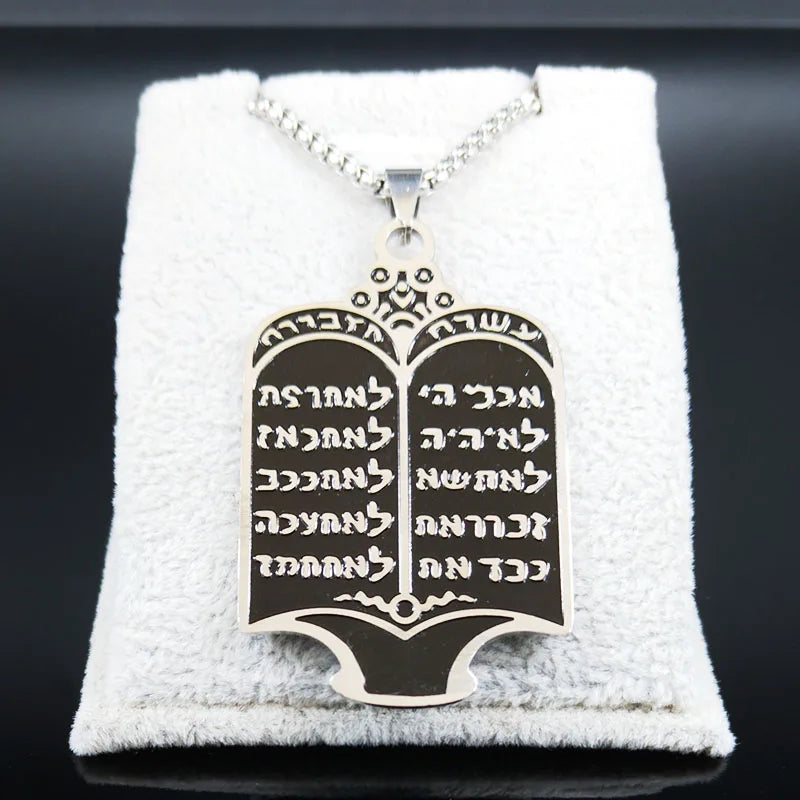 Hebrew Prayer Torah Scroll Necklace — SS