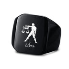 Vnox 18mm Signet Ring For Men Women, The Zodiac 12 Horoscope Constellation Sign Finger Band, Stainless Steel Aries Punk