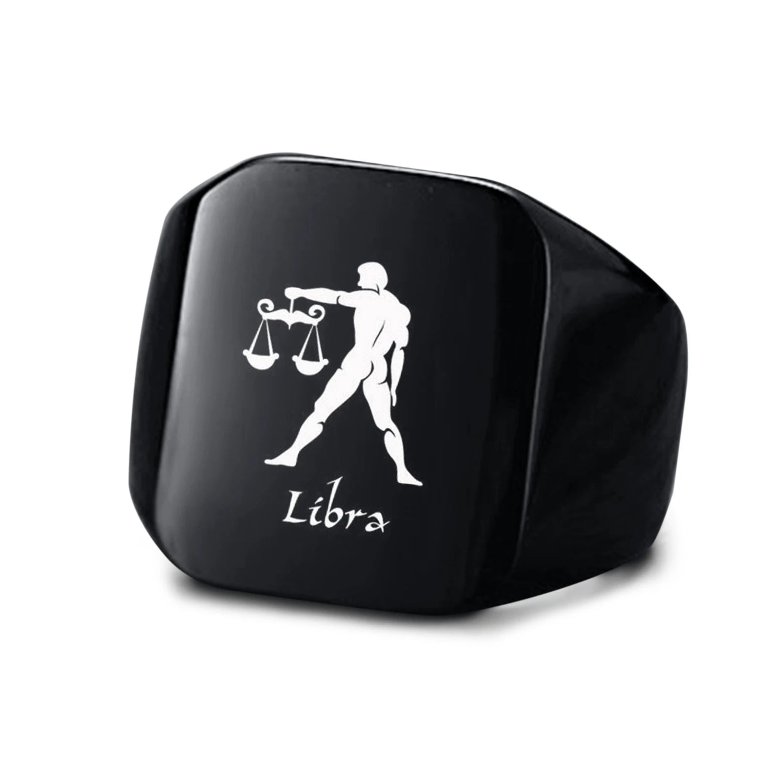 Vnox 18mm Signet Ring For Men Women, The Zodiac 12 Horoscope Constellation Sign Finger Band, Stainless Steel Aries Punk
