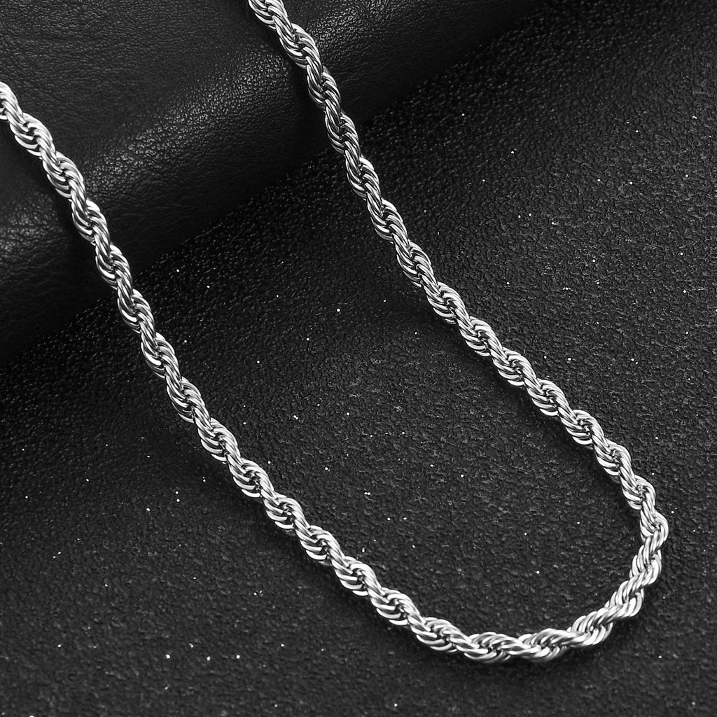 Twisted Rope Chain Necklace — Stainless Steel 6mm