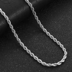 Twisted Rope Chain Necklace — Stainless Steel 6mm