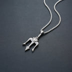 Vintage Neptune Poseidon Trident Pendant Stainless Steel Ancient Greece Amulet Necklace Men Jewelry Gift for Sailor