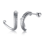 Silver Paperclip Hoop Earrings — Stainless Steel