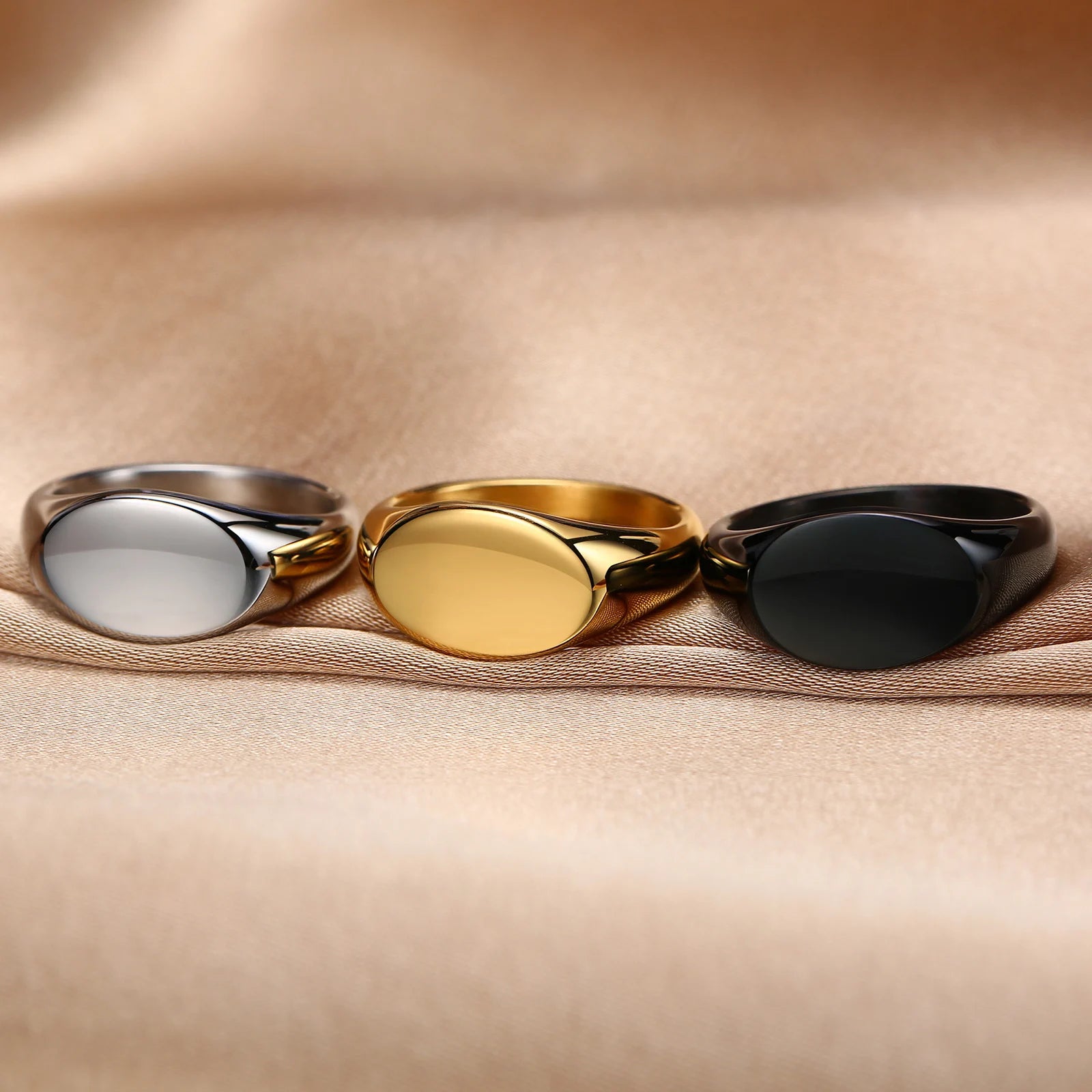 Square Signet Pinky Ring — Stainless Steel