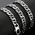 9MM Stainless Steel Chain Men's Bracelets On Hand Necklace For Men Chokers Length Adjustable Fashion Male Iron