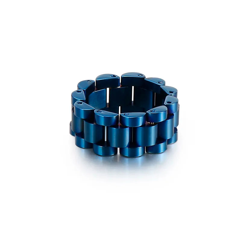 10mm Stainless Steel Ring Speedometer Wedding Party Fashion Rings Bike Chain Link Men Women Finger Rings Jewelry Gift