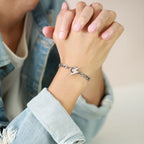 Stainless Steel Lightning Bolt Figaro Chain Bracelet for Men Jewelry