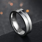 Letdiffery Hot Sale Groove Rings Black Blue Punk Stainless Steel Midi Rings For Men Charm Women Jewelry Dropshipping Wholesale