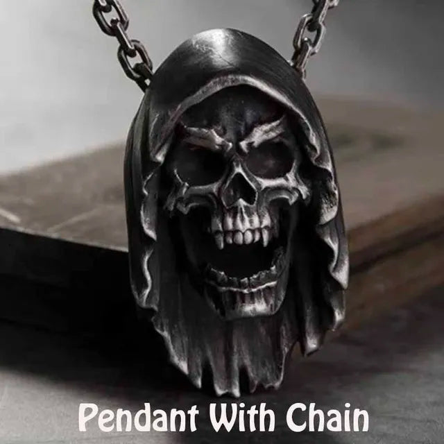 Broken Skull Pendant Necklace — Gothic Vintage