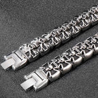 Skull Cross Shaped Man Bracelet Solid 316L Stainless Steel Masculine Jewelry Biker Gothic Punk Rock