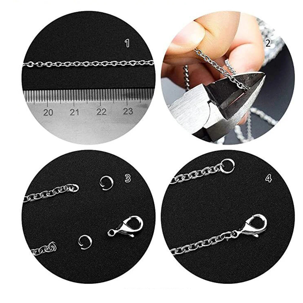 1Pcs Width1.5-4.5mm Stainless Steel Cross O Chain  Women Men Necklace Finding Pendant DIY Wholesale Jewelry 40-100cm Dropship