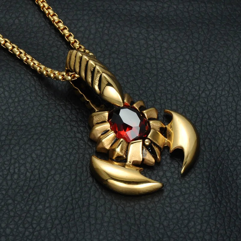 Scorpion Inlaid Crystal Pendant Necklace