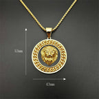 Lion Head Cuban Chain Pendant — Gold