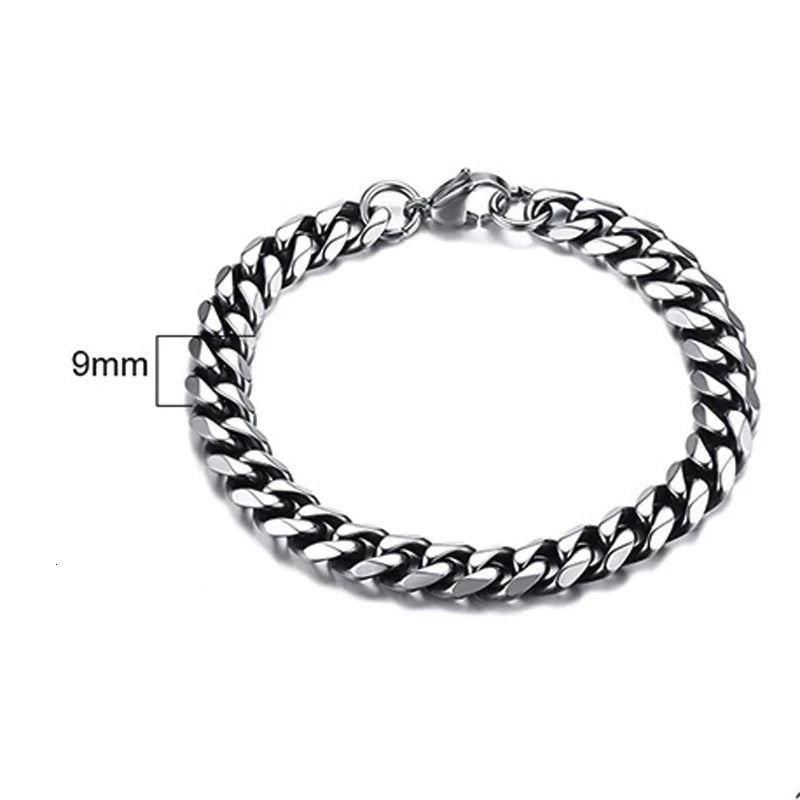 Cuban Curb Chain Bracelet — Stainless Steel