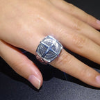 Viking Pirate Compass Geometric Ring — Stainless Steel