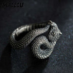 Rattlesnake Ring Vintage Silver Plated Snake Ring Motorcycle Party Punk Domineering Ring Women Men Ring Cool Hip Hop