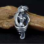Vintage Punk Mythology Style Metal Sexy Angel Goddess Pendant Necklace for Men Women Classic Mysterious Souvenir Jewelry