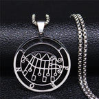 Demon Seal Silver Pendant Necklace — Stainless Steel