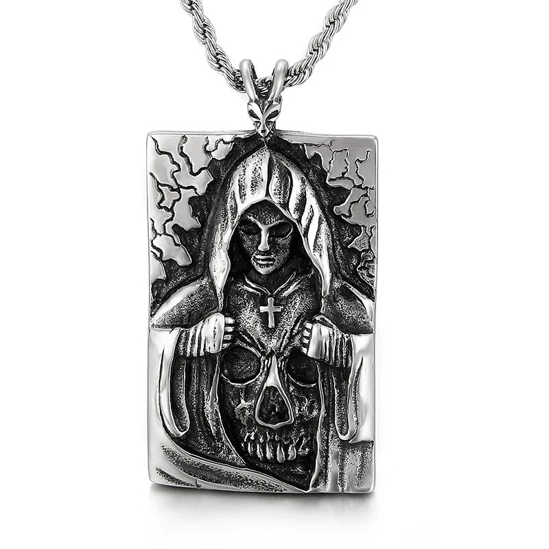 Masked Death Ghost Pendant Necklace — Stainless Steel