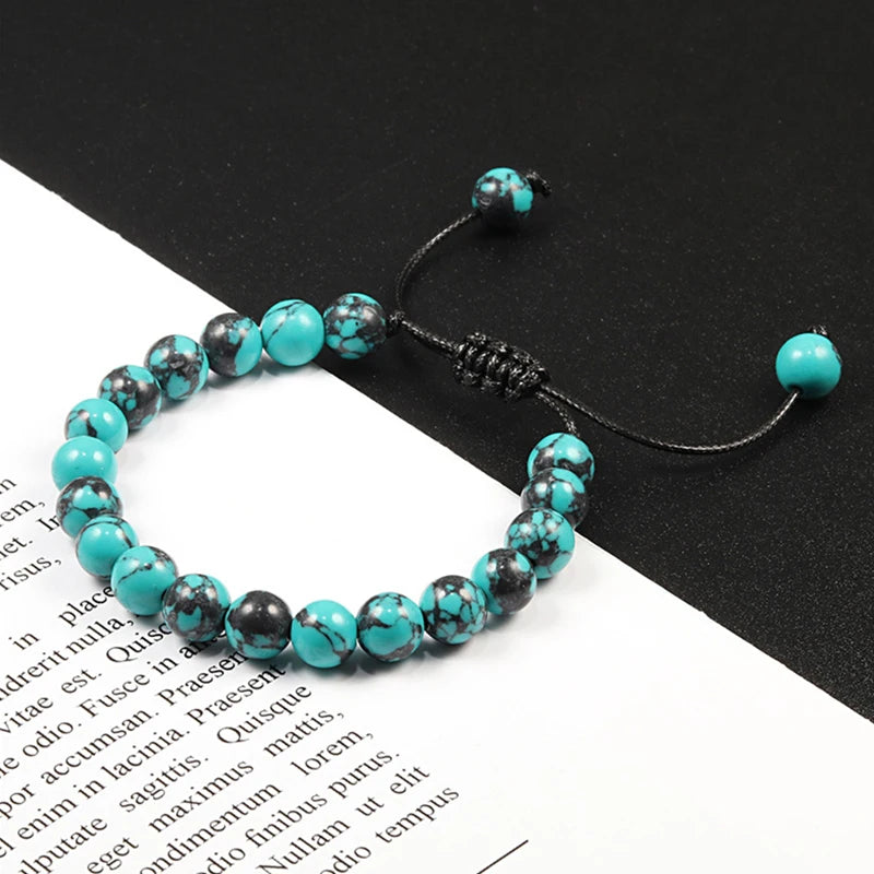 Beads Bracelet Adjustable 8mm Black Onyx Lava Tiger Eye Natural Stone Men Bracelets Healing Yoga Jewelry Gift for Women
