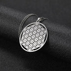 Flower of Life Sacred Geometry Pendant Necklace — Stainless Steel