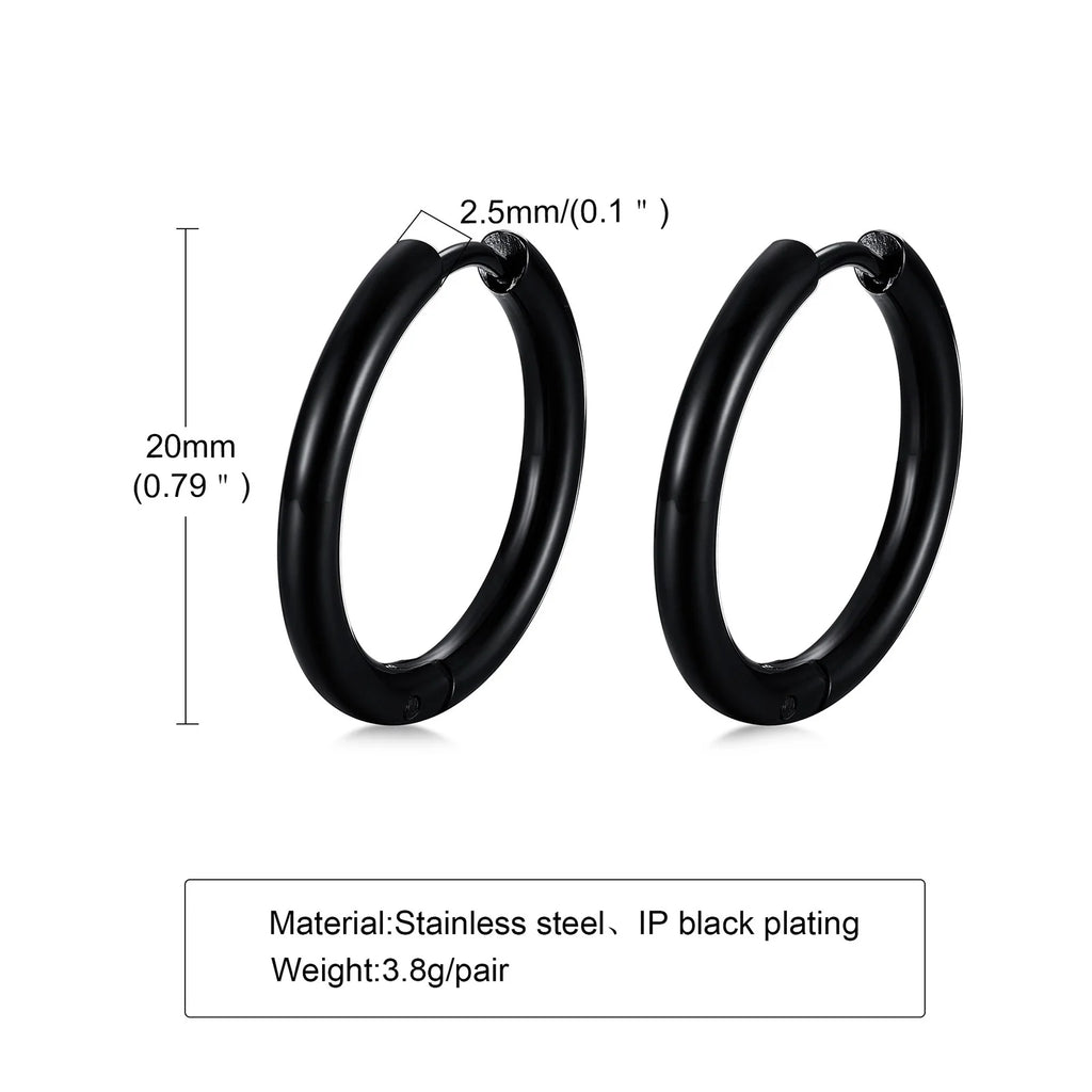 Minimal Huggie Hoop Earrings — Stainless Steel