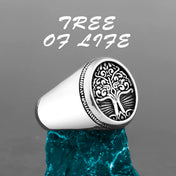 Viking Tree of Life Signet Ring — Stainless Steel