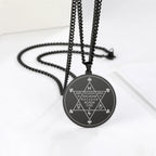 Dawapara Abracadabra Pendant Abraxas Cabalistic Magic Occult Esoteric Amulet Necklace Supernatural Stainless Steel
