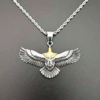 Trendy Eagle Pendant Silver 925 Men Necklace Retro Punk Style Flying Eagle Choker Necklace Male Party Accessories Boyfriend Gift