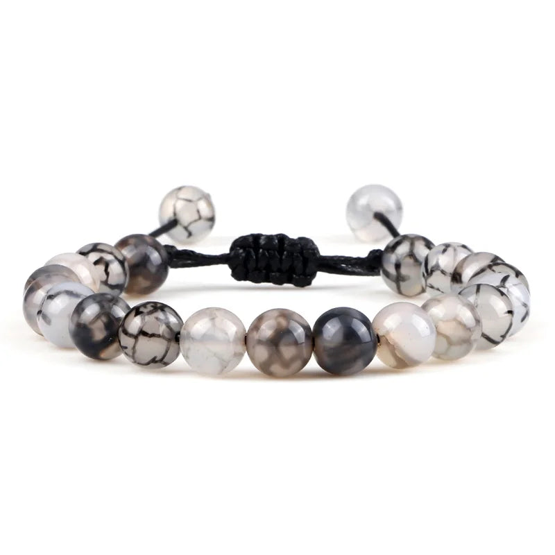 Beads Bracelet Adjustable 8mm Black Onyx Lava Tiger Eye Natural Stone Men Bracelets Healing Yoga Jewelry Gift for Women