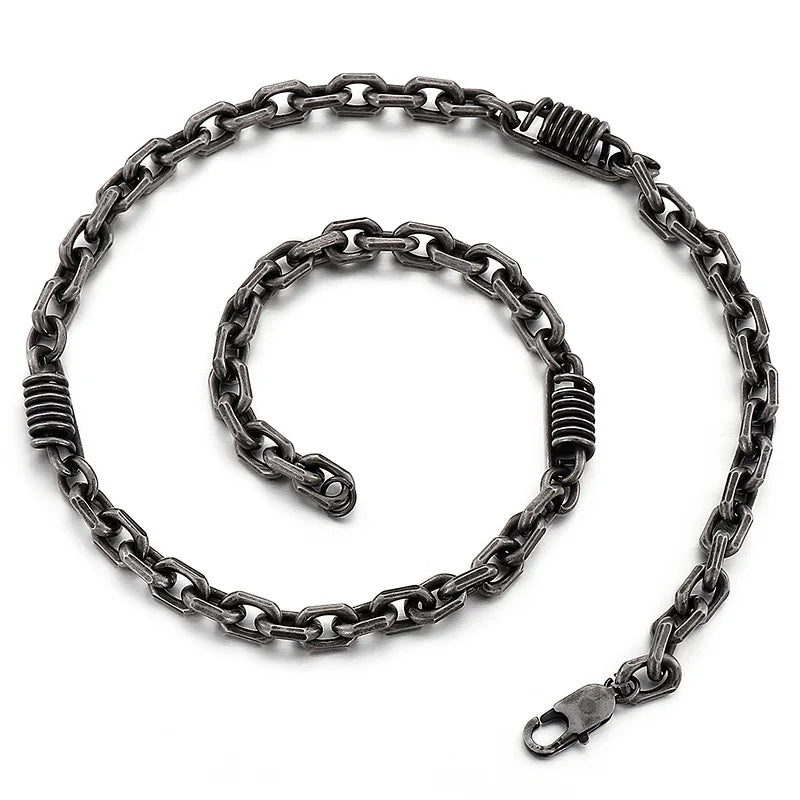 Vintage 7MM 55CM Chain Necklace Choker for Men Solid Stainless Steel Men's Chain Necklaces Best Friends Birthday