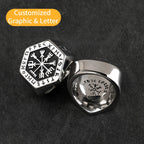 Vegvisir stainless steel rings for man Nordic mythology Viking rune Index Ring fashion jewelry