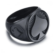 Lucky Ace of Spades Ring for Men — Gambler Band, Stainless Steel