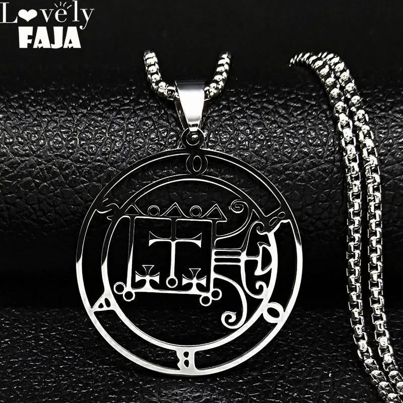 Goetia Seal Satan Pendant Necklace — Stainless Steel