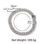 UWIN 20mm Miami Prong Cuban Chain Necklace 3 Rows Micro Pave Iced Out Round Cubic Zirconia Link Fashion Hip Hop Jewelry for Gift