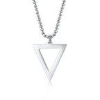 Black Triangle Pendant Necklace — Stainless