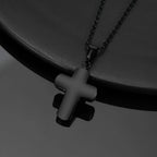 Simple Cross Necklace For Women Men Stainless Steel Chains Religion Cross Pendants Prayer Gifts with 50cm Chain