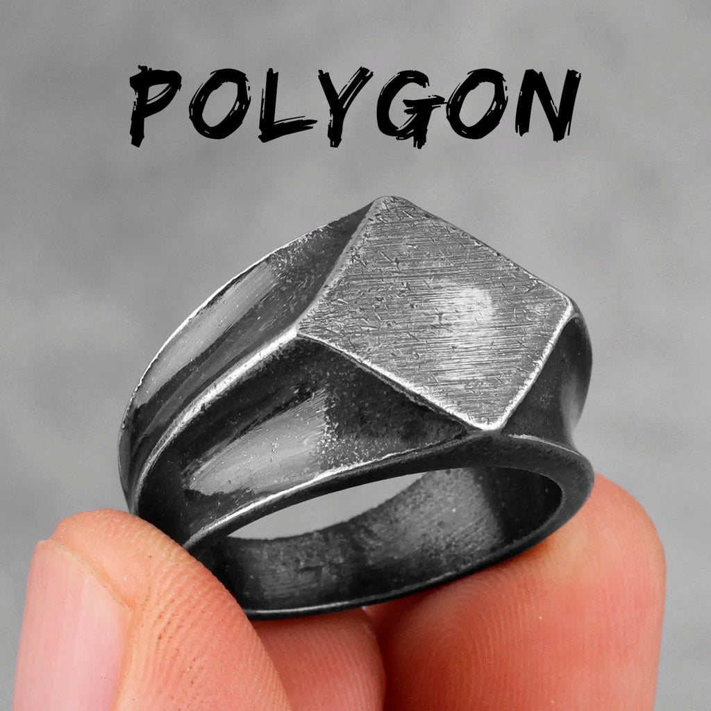 Simple Punk Retro Black Stainless Steel Mens Rings for Women Couple Lover Boy Girlfriend Biker Jewelry Creativity Gift