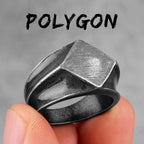 Simple Punk Retro Black Stainless Steel Mens Rings for Women Couple Lover Boy Girlfriend Biker Jewelry Creativity Gift