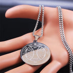 Star Pentacle Silver Pendant Necklace — Stainless Steel