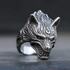 Viking Wolf Head Ring — Stainless Steel