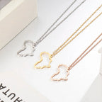My Shape Africa Map Necklaces for Women Men Stainless Steel South African Map Pendant Chain Choker Hollow Map African