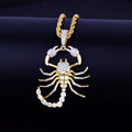 Iced Out Scorpion Rope Chain Pendant — Gold