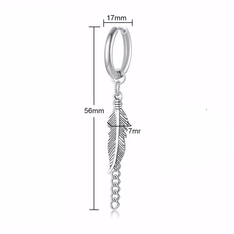 Spike Single Huggie Earrings — Stainless Steel